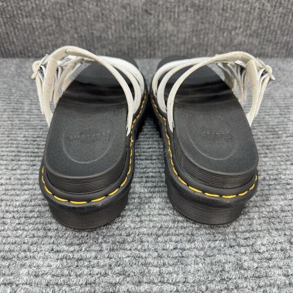 Dr Martens Blaire Slides Size 7 White Leather Hydro Ziggy Sole Platform Sandals - Picture 4 of 8